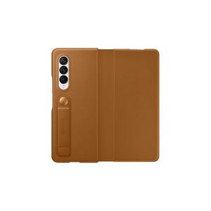 Samsung - Etui Cuir Avec Coque Arrière Intégrée - Couleur : Marron - Modèle : Galaxy Z Fold 3