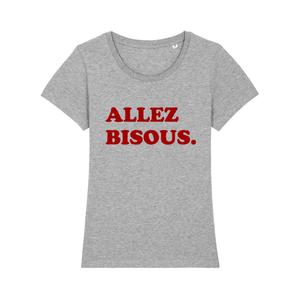 T-shirt Femme - Allez Bisous - Gris Chiné - Taille XXL