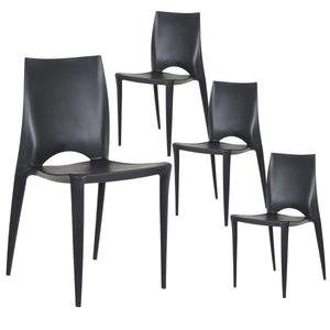 ROFA - Lot de 4 Chaises Empilables Polypropylène Anthracite