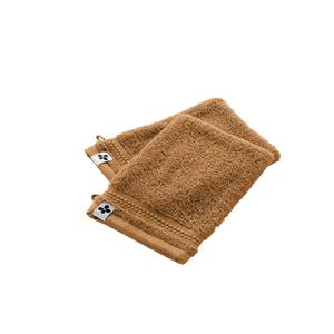 EMMA - Lot de 2 Gants 15x21cm en Coton Bio Coloris Camel