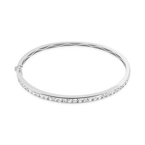 Bracelet Jonc Alane Or Blanc Oxyde De Zirconium