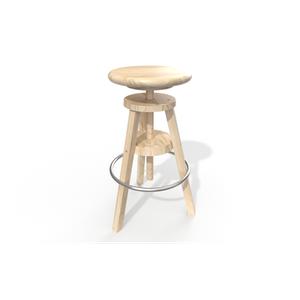 Tabouret à vis de bar en bois Vernis Naturel