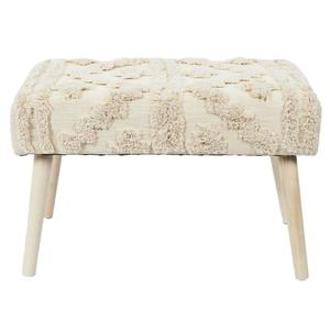 SKULLY - Banc Scandinave Beige Motifs Imitation Fourrure