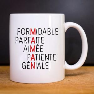 Mug Scrabble Maman - Blanc - Taille TU