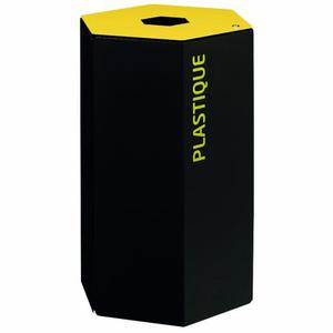 Poubelle tri-sélectif 50L - Avec serrure - Jaune RAL 1021 / Plastique