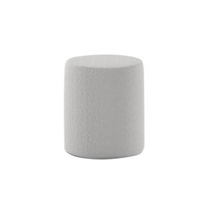 CONNIE - Pouf Rond 41cm Tissu Bouclé Gris