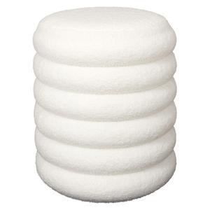 FLOKI - Pouf-Coffre Ø37cm Matelassé Blanc