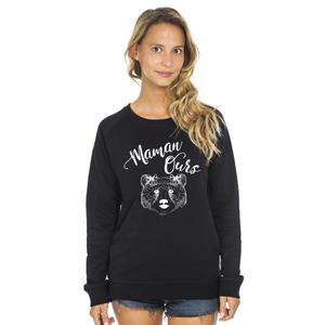 Sweat Femme - Maman Ours - Noir - Taille XS