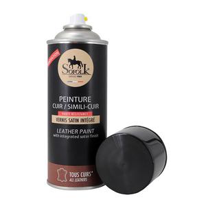 Peinture Cuir Satiné - Haute Résistance avec Vernis intégré - Anthracite - Aérosol 400ml (1.5m²)