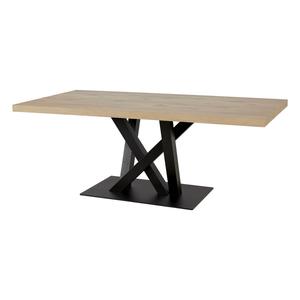 CANYON - Table 230cm Aspect Bois Piètement Métal Croisé Noir