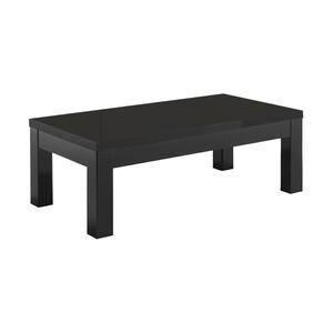 DEYTON - Table Basse L138cm Laquée Noir Brillant