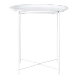 VALINCO - Table d'Appoint Ronde Ø47cm Acier Blanc