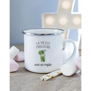 Mug Metal La Vie Est Meilleure Avec Un Mojito - Blanc - Taille TU