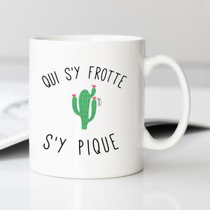 Mug Qui S Y Frotte S Y Pique - Blanc - Taille TU