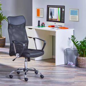 JENNY - Pack Bureau Blanc Mat et Fauteuil Techno Noir