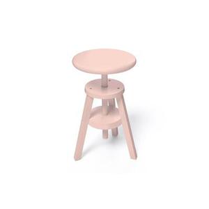 Tabouret à vis en bois Rose Pastel