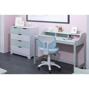 GLASCA - Pack Commode 5 Tiroirs + Bureau en Pin Massif