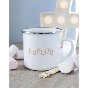 Mug Metal Loulou Cœur - Blanc - Taille TU