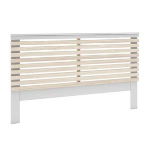 LAUPELL - Tête de Lit 146cm en Pin Massif Naturel et Blanc