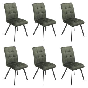 JOHN - Lot de 6 Chaises Capitonnées Vert