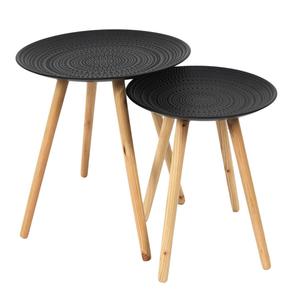 KAPI - Tables Gigognes Noires Motif Pois en Relief