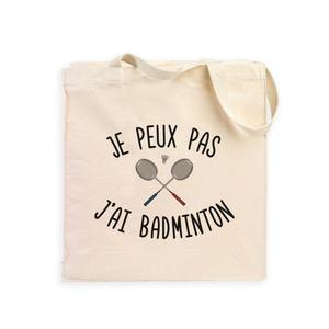 Totebag Je Peux Pas J'ai Badminton - Naturel - Taille TU