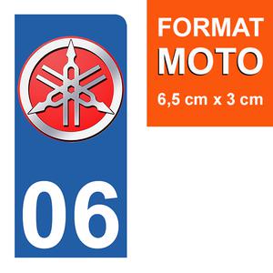 1 sticker pour plaque d'immatriculation MOTO , 06 Alpes Maritime, Yamaha