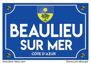 Sticker plaque de rue, BEAULIEU SUR MER