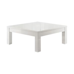 DEYTON - Table Basse Carrée 100cm Laquée Blanc Brillant