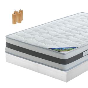 SEYCHELLES - Pack Matelas + Tapissier 120x190 + Pieds