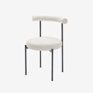 Lot de 2 chaises de salle à manger design moderne, bouclette blanche Julia