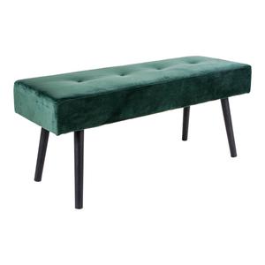 GEMINA - Banc 2 Places Velours Vert Foncé et Pieds Métal