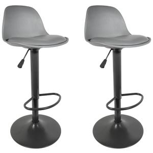 NEWTON - Lot de 2 Tabourets de Bar Coloris Gris