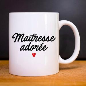 Mug Maîtresse Adorée - Blanc - Taille TU