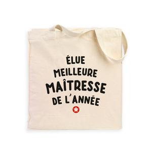 Totebag Élue Meilleure Maîtresse De L'année - Naturel - Taille TU