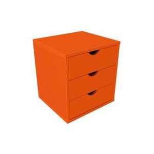 Bloc 3 tiroirs bois massif Orange