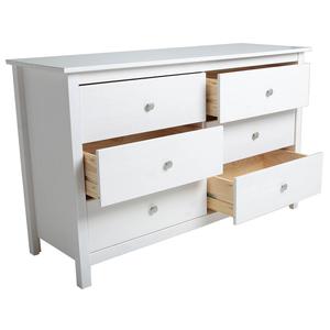 FRED - Commode 6 Tiroirs Bois Massif Coloris Blanc