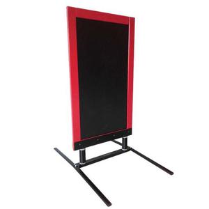 Panneau trottoir pied ressorts cadre bois - H. 128 X 64 cm - Rouge vin