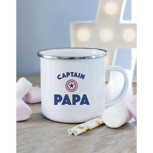 Mug Metal Captain Papa Enkr - Blanc - Taille TU