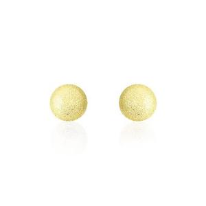 Boucles D'oreilles Puces Fidelia Boule Sablee Or Jaune