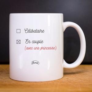 Mug En Couple Avec Une Princesse - Blanc - Taille TU