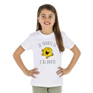 Tshirt Enfant Je Souris Si J'ai Envie - Blanc - Taille 6 ans