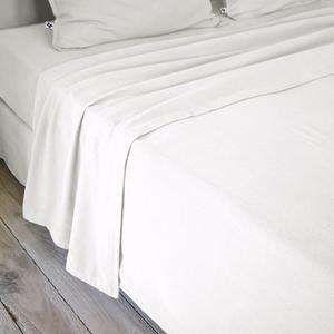 HEDDA - Drap Plat 240x300cm Flanelle de Coton Coloris Neige