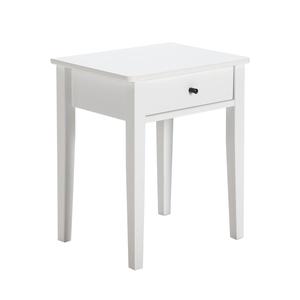 COLINA - Chevet 1 Tiroir MDF et Pin Coloris Blanc