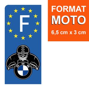 1 sticker pour plaque d'immatriculation MOTO, BMW