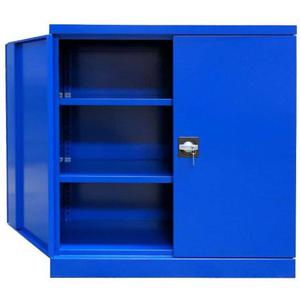 Armoire atelier basse - H. 1040 X L. 1000 X P. 435 mm - Bleu RAL 5010