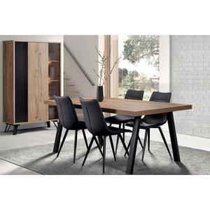 CARSON - Ensemble Argentier + Table 170cm Piètement Métal A