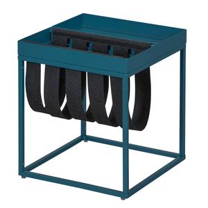 STACIO - Table d'Appoint Turquoise avec Porte-Brochure