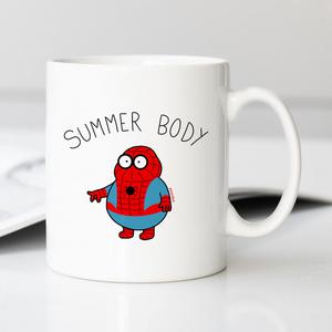 Mug Summer Body Spiderman - Blanc - Taille TU