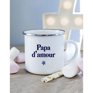 Mug Metal Papa D Amour 2 - Blanc - Taille TU